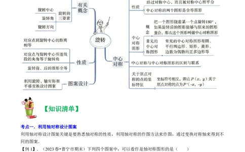 清单03旋转（12个考点梳理+题型解读+核心素养提升+中考聚焦）（教师版）_初中数学_九年级数学上册（人教版）_期末专项复习-U276_2024版