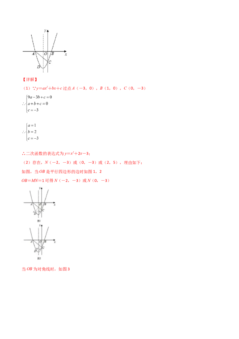 专题14二次函数中的平行四边形（解析版）_初中数学人教版_9上-初中数学人教版_06习题试卷_5专项练习