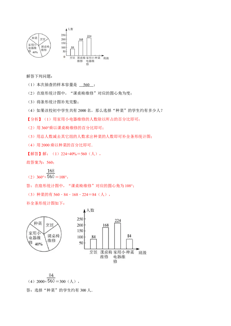 专题10.3数据的收集整理与描述大题专练（重难点培优30题）-拔尖特训2023培优（解析版）人教版_初中数学人教版_7下-初中数学人教版_7下-初中数学人教版（旧版）赠送_07专项讲练