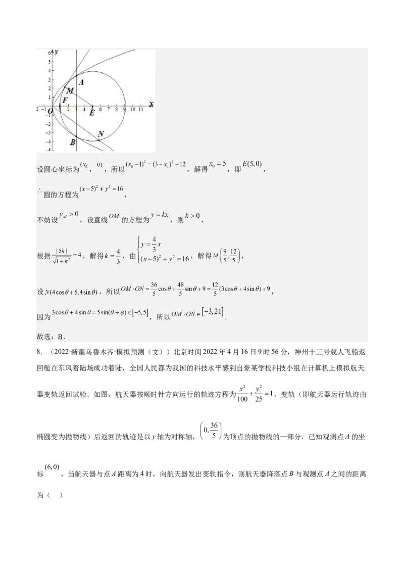 考向34抛物线（重点）-备战2023年高考数学一轮复习考点微专题（全国通用）（解析版）_2.2025数学总复习_赠品通用版（老高考）复习资料_一轮复习