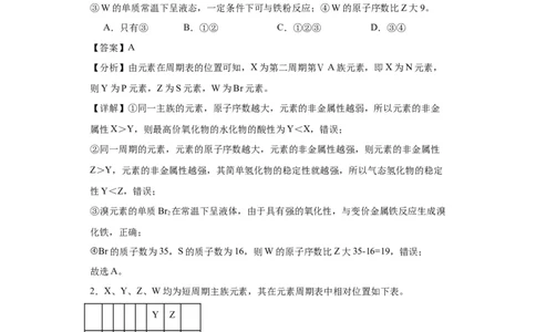 专项训练&ldquo;定位法&rdquo;在元素推断的运用（解析版）_05高考化学_新高考复习资料_2024年新高考资料_一轮复习资料_2024届高三化学一轮复习&mdash;专项训练