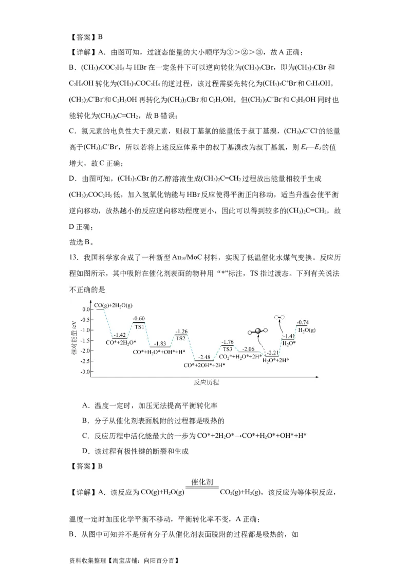 专项训练反应机理中的过渡态理论（解析版）_05高考化学_新高考复习资料_2024年新高考资料_一轮复习资料_2024届高三化学一轮复习&mdash;专项训练