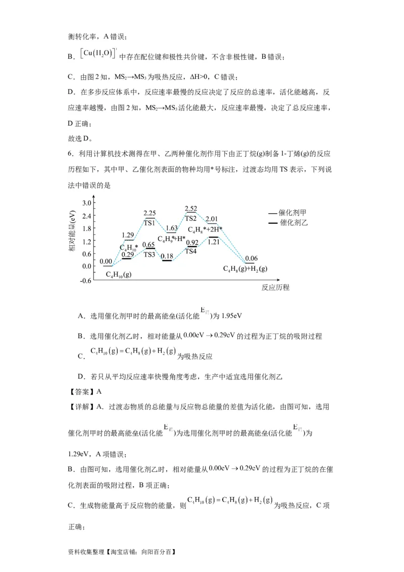专项训练反应机理中的过渡态理论（解析版）_05高考化学_新高考复习资料_2024年新高考资料_一轮复习资料_2024届高三化学一轮复习&mdash;专项训练