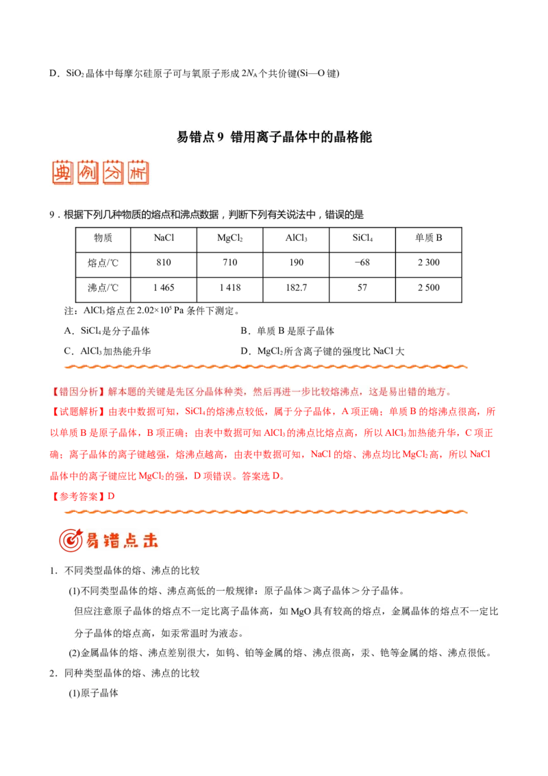 专题11物质结构与性质&mdash;&mdash;备战2021年高考化学纠错笔记（学生版）_05高考化学_新高考复习资料_2023年新高考资料_一轮复习_2023年新高考大一轮复习讲义_赠备战2021年高考化学纠错笔记