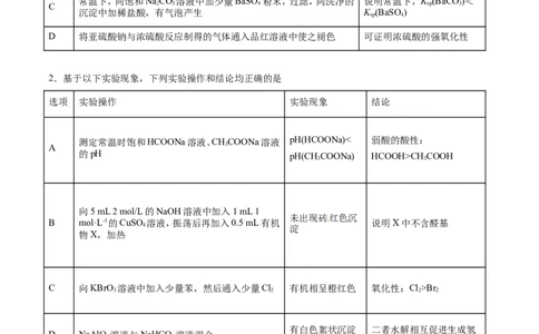 专题10描述、表格类实验题-2019年高考化学易错题汇总（原卷版）_05高考化学_新高考复习资料_2022年新高考资料_2022年一轮复习各版本_1.高考化学2022年一轮复习通用版_原卷版