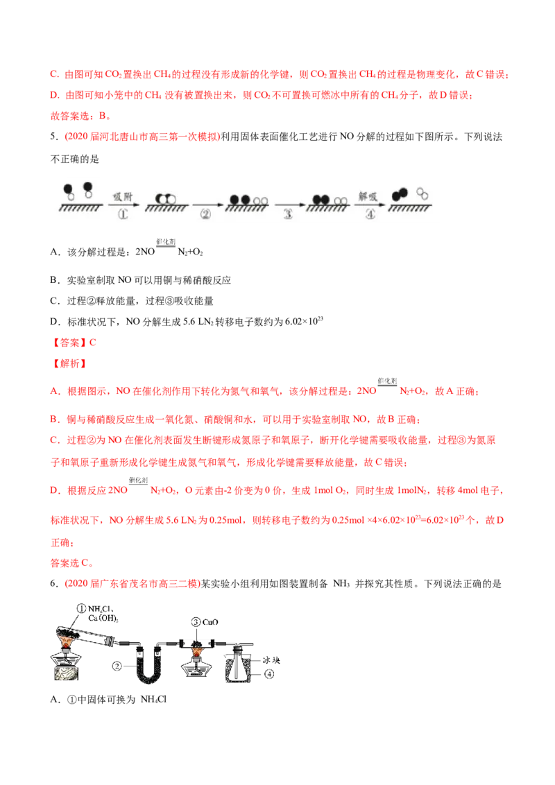 专题05元素及其化合物-2020年高考化学真题与模拟题分类训练（教师版含解析）_05高考化学_新高考复习资料_2022年新高考资料_2022年一轮复习各版本_1.高考化学2022年一轮复习通用版