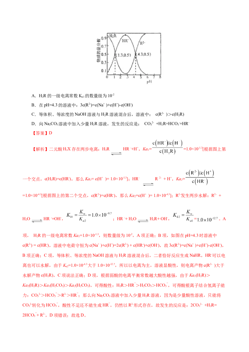 专题11水溶液中的离子反应与平衡-2023年高考化学一轮复习小题多维练（解析版）_05高考化学_新高考复习资料_2023年新高考资料_一轮复习_2023年新高考化学一轮复习小题多维练