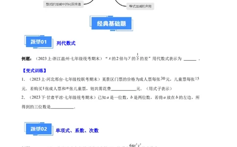 专题04整式及整式的加减之十大题型（原卷版）_初中数学人教版_7上-初中数学人教版_7上-初中数学人教版（旧版）赠送_06习题试卷_6期中期末复习专题