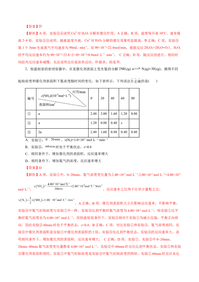 专题07化学反应速率与化学平衡（讲义）（解析版）_05高考化学_2025年新高考资料_二轮复习_上好课2025年高考化学二轮复习讲练测（新高考通用）3379109_主题三化学反应原理