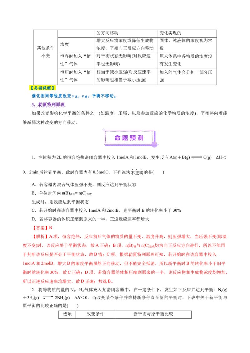 专题07化学反应速率与化学平衡（讲义）（解析版）_05高考化学_2025年新高考资料_二轮复习_上好课2025年高考化学二轮复习讲练测（新高考通用）3379109_主题三化学反应原理