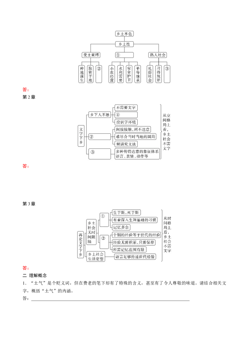 第五单元《乡土中国》整本书阅读（学生版）-2023年高一语文同步精品讲义（必修上册）_高语_2024年高中语文新人教版同步练习讲义word精讲精练高一高二电子版