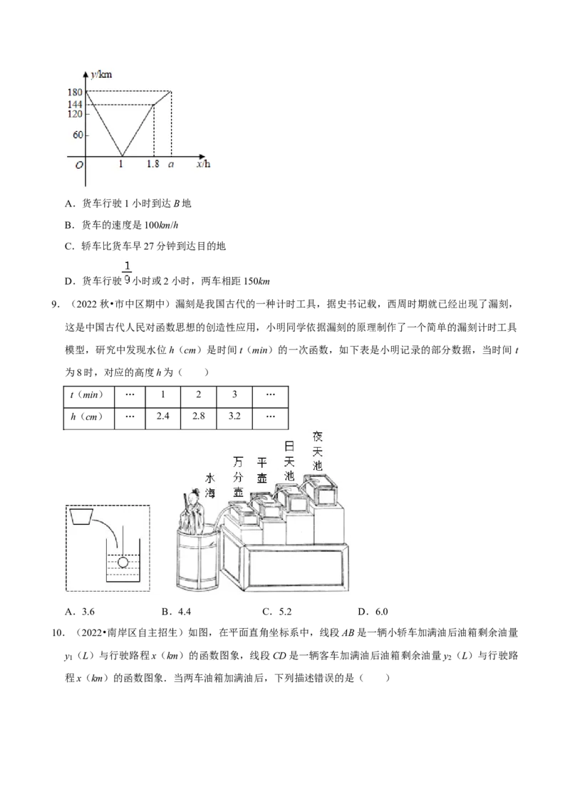 专题19.6一次函数的应用专项提升训练（重难点培优）-拔尖特训2023年培优（原卷版）人教版_初中数学人教版_八年级数学下册_保存转存之后查看(1)_旧版-可参考_07专项讲练