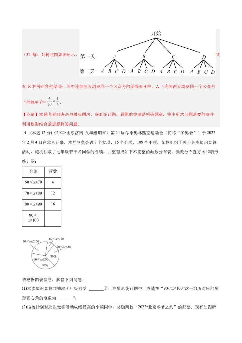 专题15概率（课后小练）-解析版_初中数学人教版_9上-初中数学人教版_07专项讲练_一题三变系列九年级数学上册重要考点题型精讲精练(人教版)