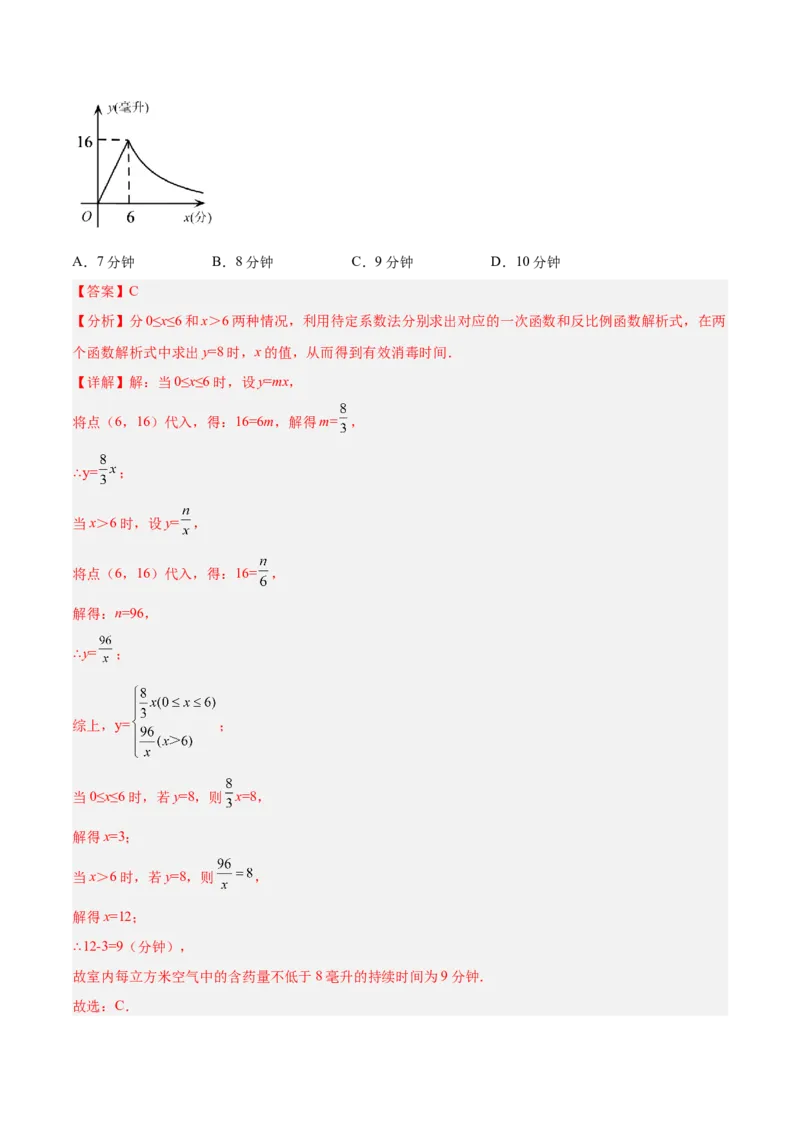 专题03实际问题与反比例函数（课后小练）-解析版_初中数学人教版_9下-初中数学人教版_07专项讲练_一题三变系列2022-2023学年九年级数学下册重要考点题型精讲精练(人教版)