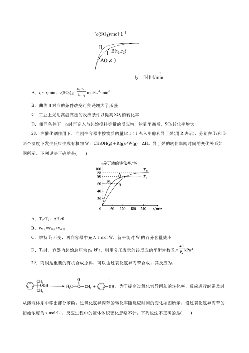 专题10化学反应速率与平衡-2023年高考化学一轮复习小题多维练（原卷版）_05高考化学_新高考复习资料_2023年新高考资料_一轮复习_2023年新高考化学一轮复习小题多维练
