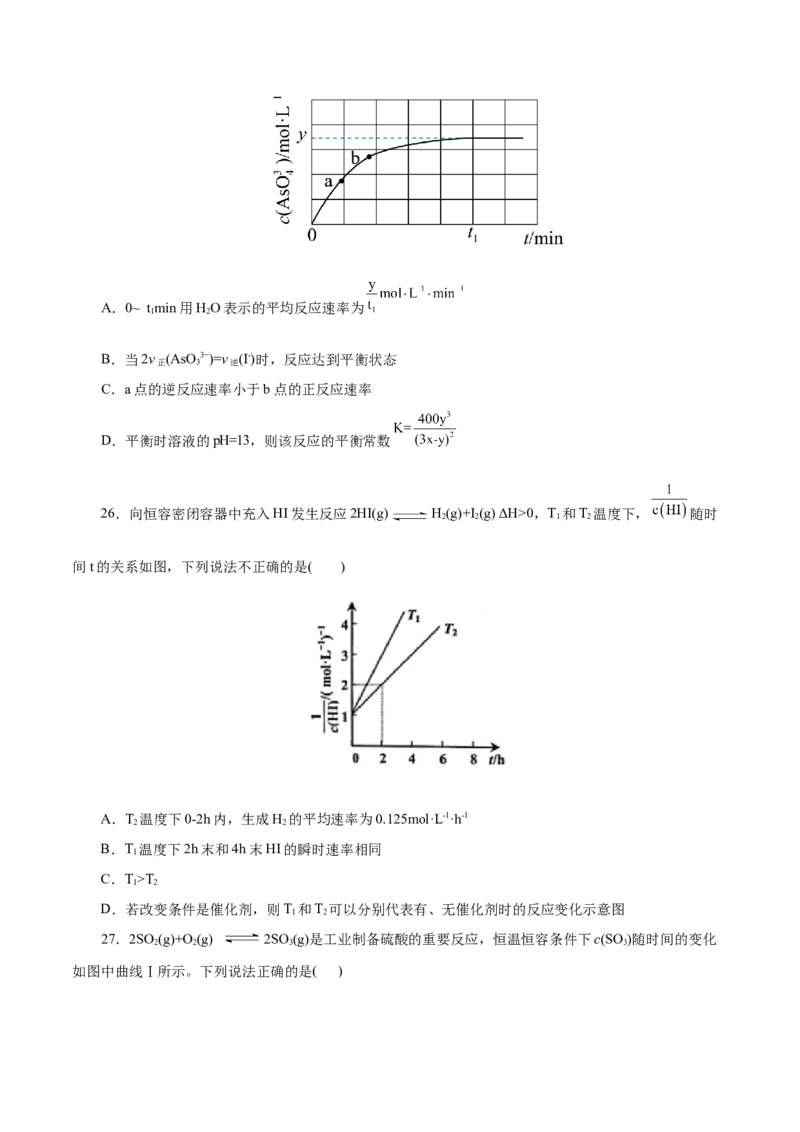 专题10化学反应速率与平衡-2023年高考化学一轮复习小题多维练（原卷版）_05高考化学_新高考复习资料_2023年新高考资料_一轮复习_2023年新高考化学一轮复习小题多维练