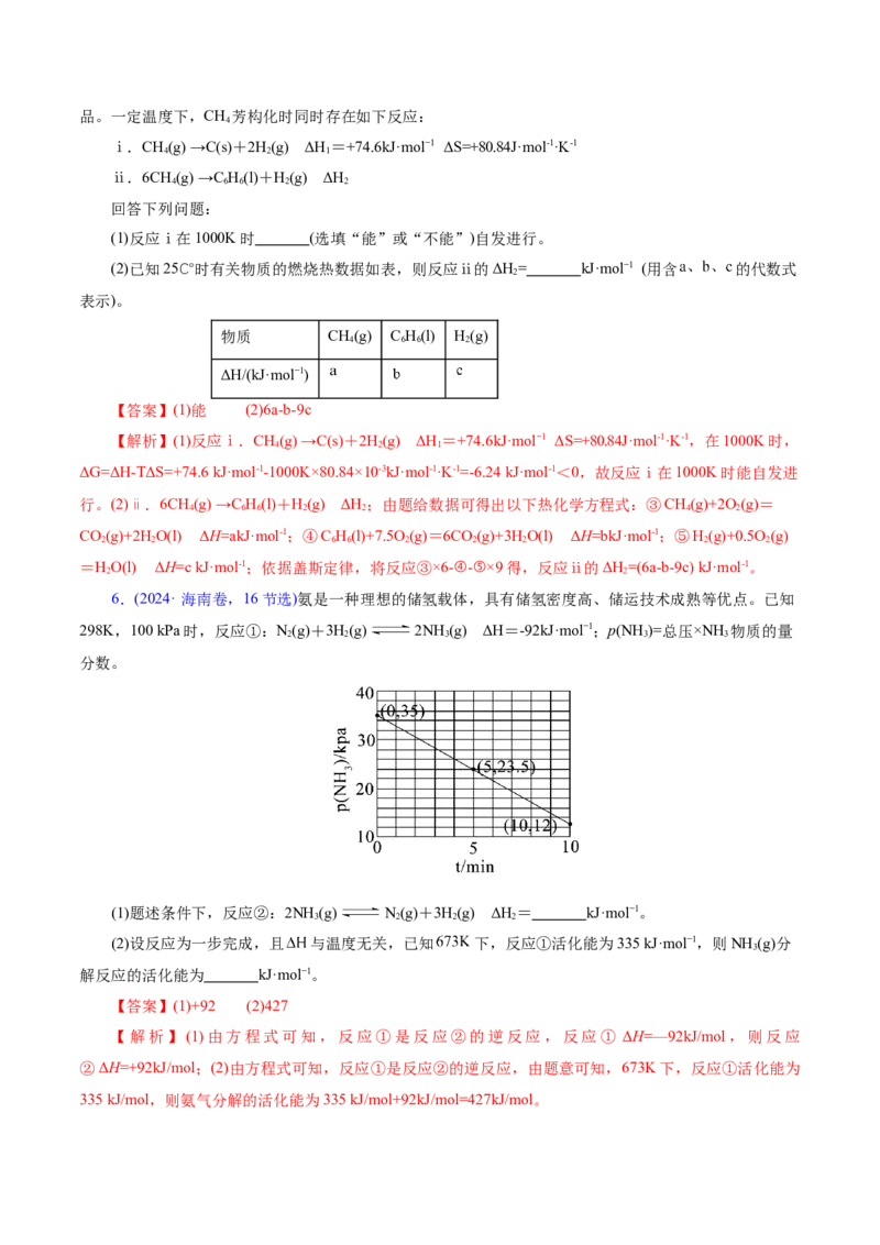 专题09大题突破&mdash;&mdash;化学反应原理综合（讲义）（解析版）_05高考化学_2025年新高考资料_二轮复习_上好课2025年高考化学二轮复习讲练测（新高考通用）3379109_主题三化学反应原理