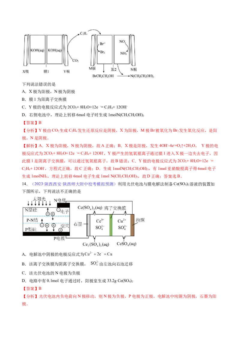 专题25电解池金属的腐蚀与防护-2024年高考化学一轮复习基础考点必刷好题（新教材新高考）（解析版）_05高考化学_2024年新高考资料_1.2024一轮复习