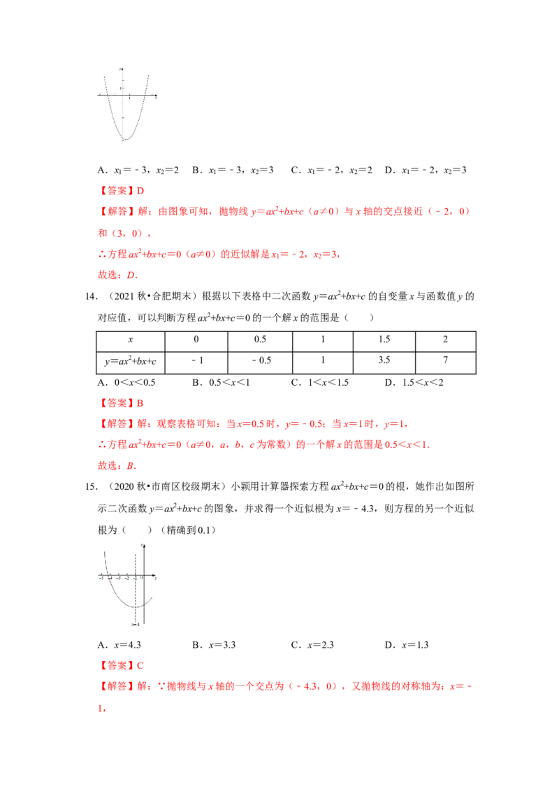 专题22.2.1二次函数与一元二次方程（1）（专题训练）-2022-2023学年九年级数学上册《同步考点解读&bull;专题训练》（人教版）_初中数学人教版_9上-初中数学人教版_07专项讲练