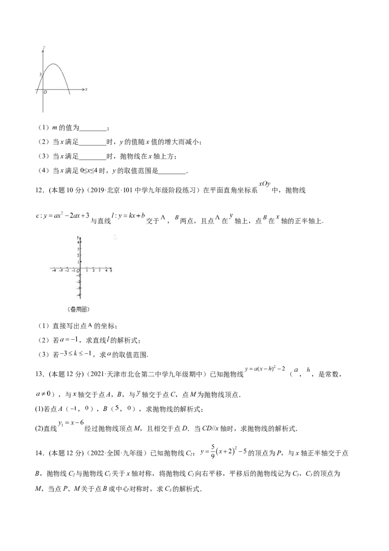 专题06二次函数的变换（课后小练）-原卷版_初中数学人教版_9上-初中数学人教版_07专项讲练_一题三变系列九年级数学上册重要考点题型精讲精练(人教版)
