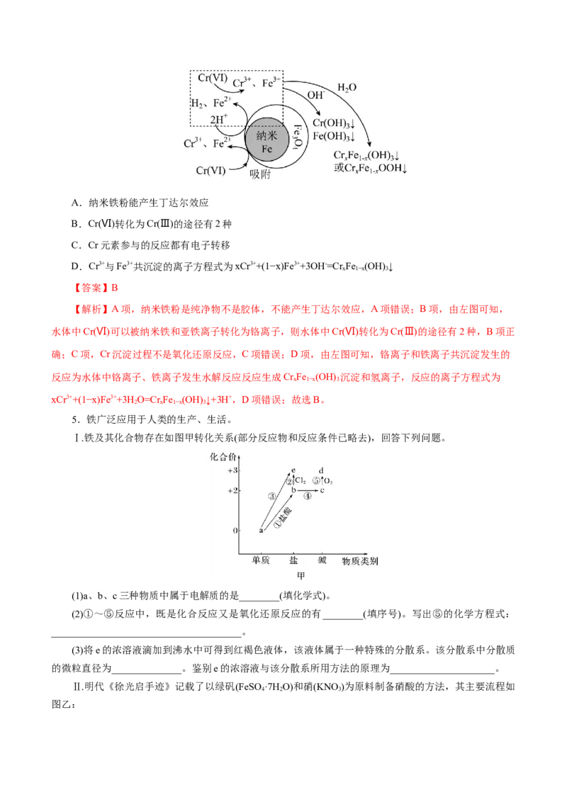 专题01物质的组成、分类、性质及变化（练习）（解析版）_05高考化学_2025年新高考资料_二轮复习_上好课2025年高考化学二轮复习讲练测（新高考通用）3379109