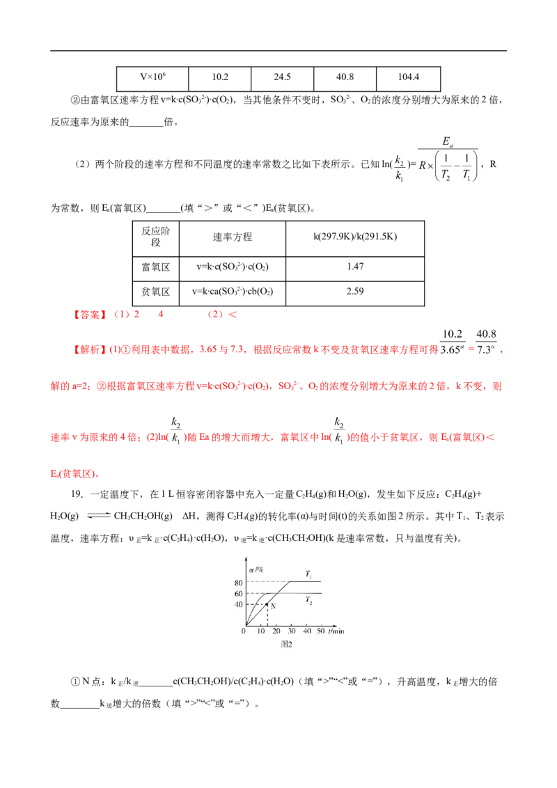 专项26化学速率常数（解析版）_05高考化学_新高考复习资料_2023年新高考资料_专项复习_2023年高考化学热点专项导航与精练（新高考专用）
