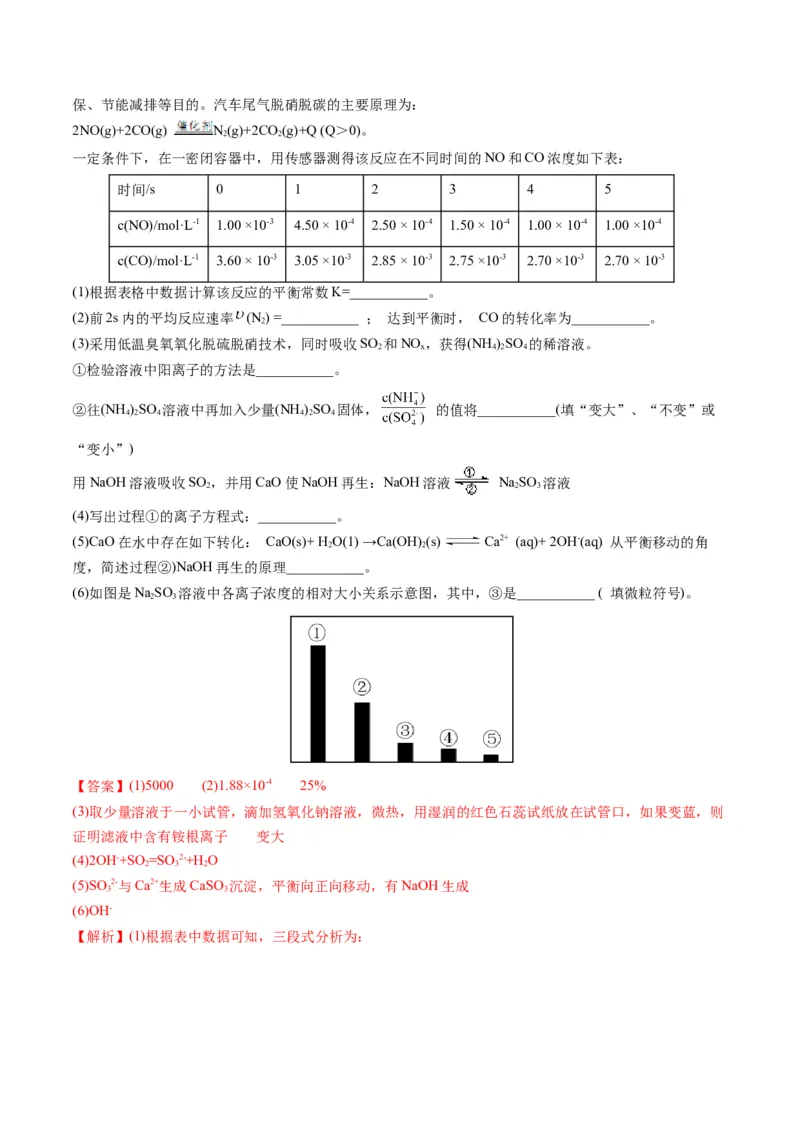 专题06化学反应速率与平衡（专练）-瞄准2023年高考化学二轮专题考点抢分计划（解析版）_05高考化学_新高考复习资料_2023年新高考资料_二轮复习