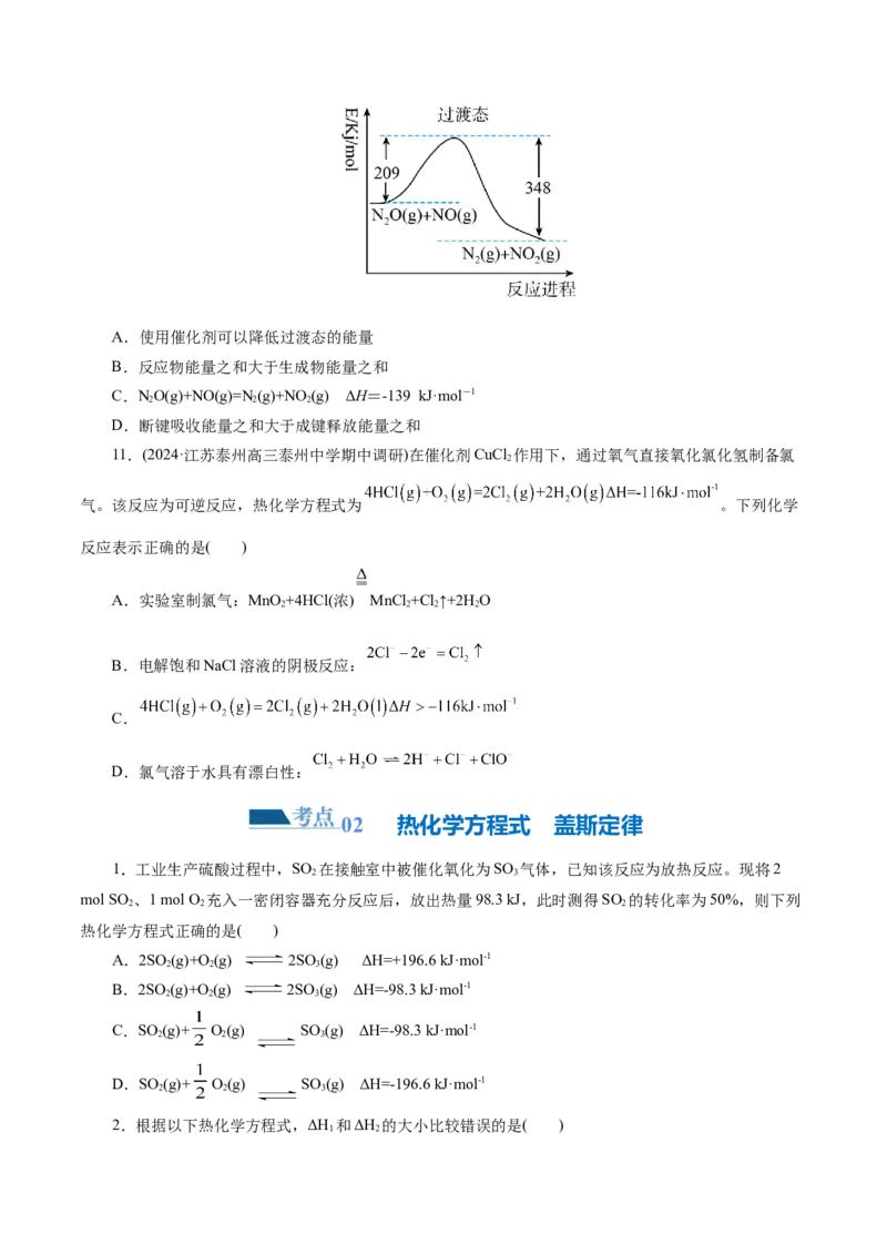 专题06化学反应与能量(练习)(原卷版)_05高考化学_2024年新高考资料_2.2024二轮复习_2024年高考化学二轮复习讲练测（新教材新高考）