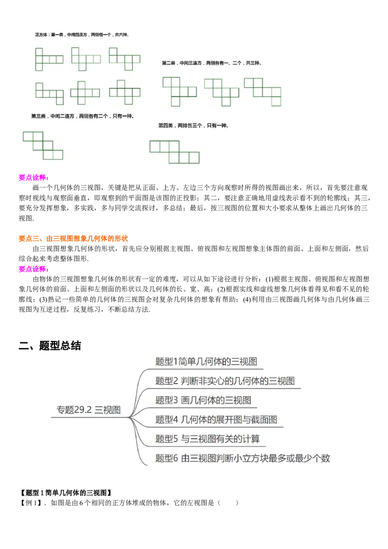 专题29.2三视图（解析版）_初中数学人教版_9下-初中数学人教版_07专项讲练_2022-2023学年九年级数学下册重点题型讲练测（人教版）