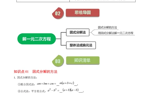 第04讲解一元二次方程&mdash;&mdash;因式分解法与换元法（教师版）_初中数学_九年级数学上册（人教版）_同步讲义-U18_2024版