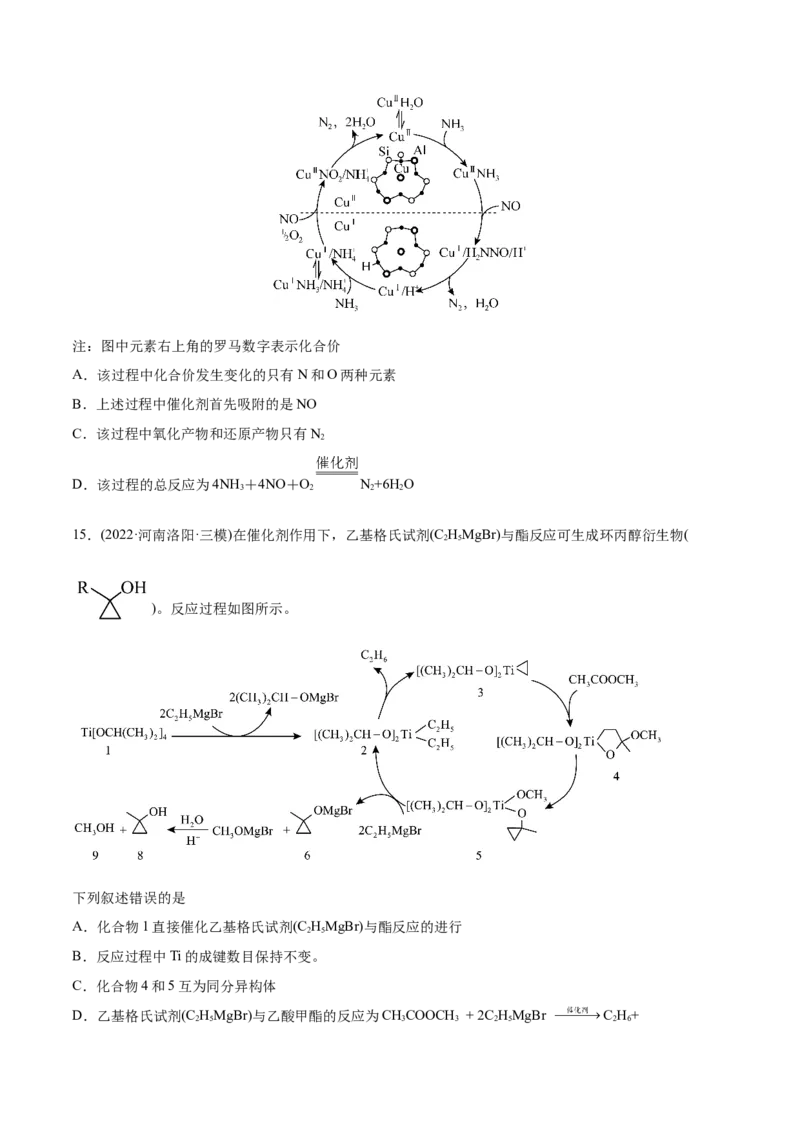 专题07化学反应中的能量变化及反应机理-2022年高考真题和模拟题化学分专题训练（学生版）_05高考化学_2024年新高考资料_1.2024一轮复习_赠2022年高考化学真题与模拟题分类训练