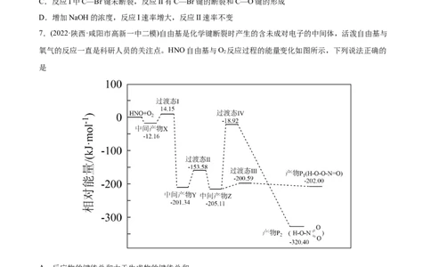 专题07化学反应中的能量变化及反应机理-2022年高考真题和模拟题化学分专题训练（学生版）_05高考化学_2024年新高考资料_1.2024一轮复习_赠2022年高考化学真题与模拟题分类训练