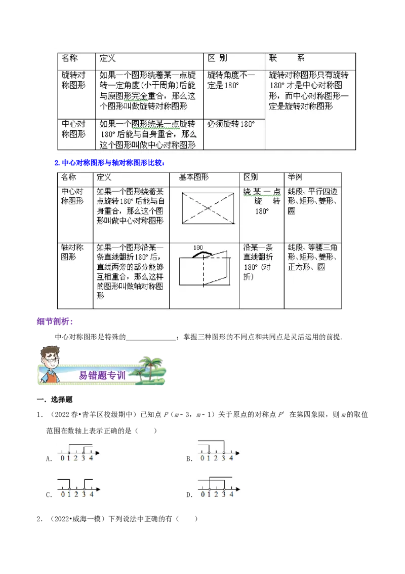 专题08中心对称综合题（原卷版）_初中数学人教版_9上-初中数学人教版_07专项讲练_培优方案九年级数学上册章节重点复习考点讲义（人教版）_专题08中心对称综合题