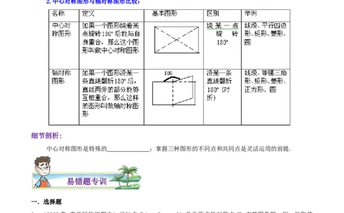 专题08中心对称综合题（原卷版）_初中数学人教版_9上-初中数学人教版_07专项讲练_培优方案九年级数学上册章节重点复习考点讲义（人教版）_专题08中心对称综合题