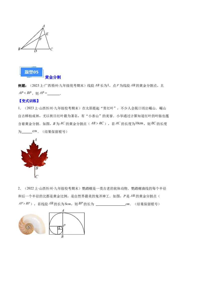 专题13图形相似、相似三角形与位似作图及性质之十大题型（原卷版）_初中数学人教版_9上-初中数学人教版_06习题试卷_7期中期末复习专题