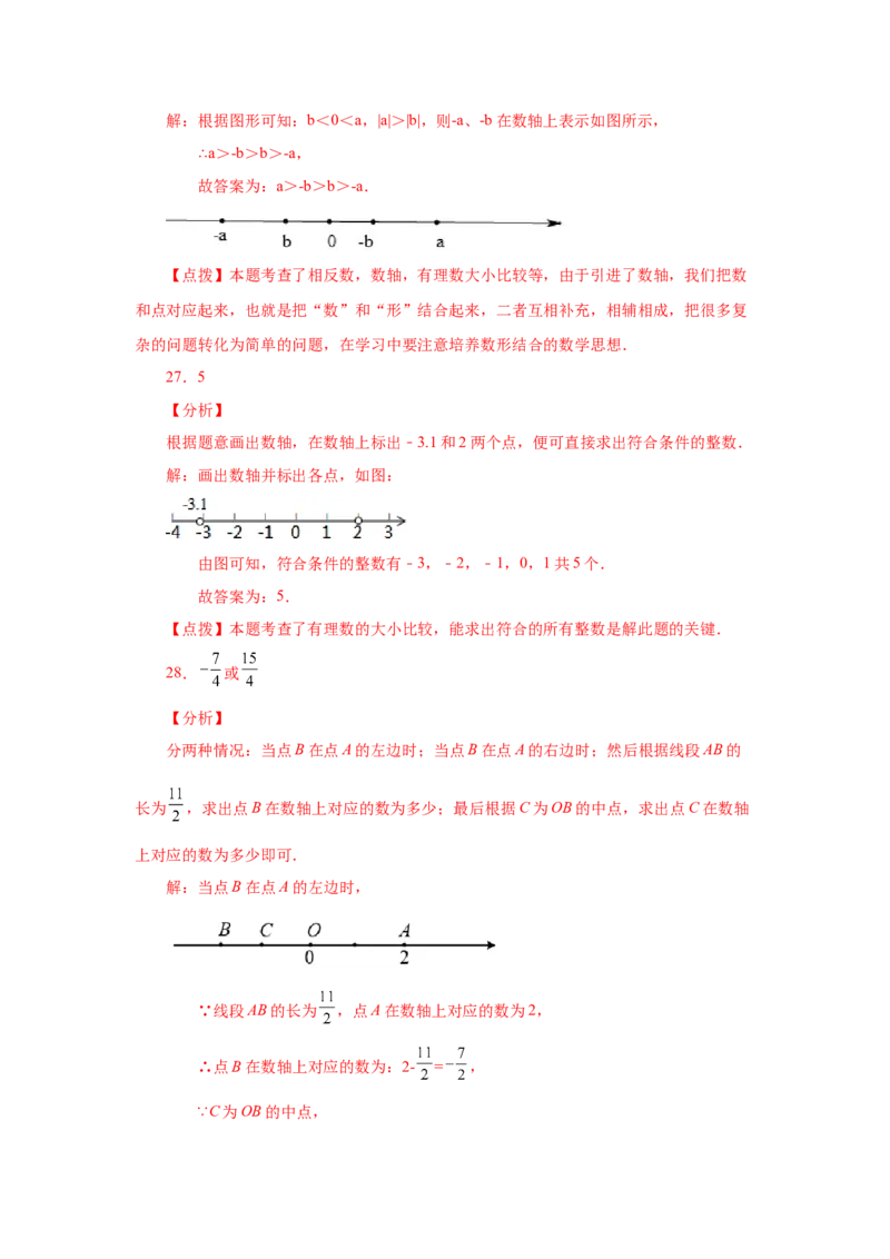 专题1.9数轴（巩固篇）（专项练习）-2022-2023学年七年级数学上册基础知识专项讲练（人教版）_初中数学人教版_7上-初中数学人教版_7上-初中数学人教版（旧版）赠送_07专项讲练