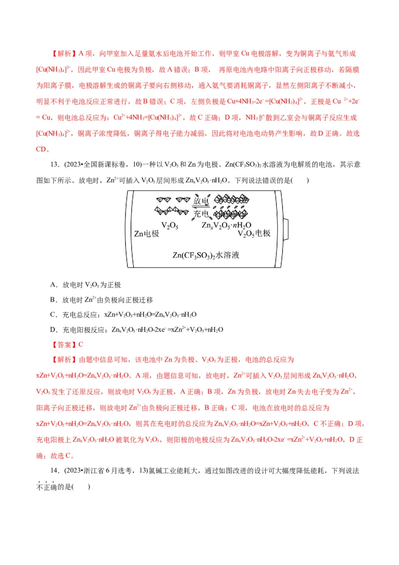 专题06化学反应与能量（练习）（解析版）_05高考化学_2025年新高考资料_二轮复习_上好课2025年高考化学二轮复习讲练测（新高考通用）3379109_主题三化学反应原理