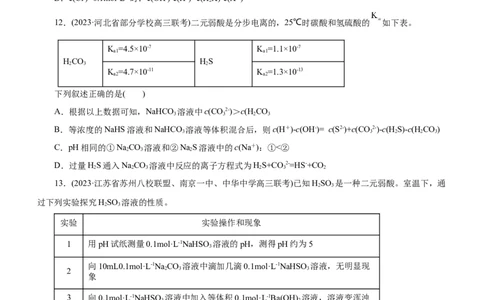 专题11水溶液中离子反应（测）（原卷版）_05高考化学_通用版（老高考）复习资料_2023年复习资料_二轮复习_2023年高考化学二轮复习讲练测（全国通用）