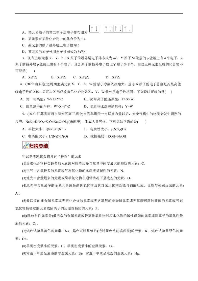 专题15物质结构与性质（讲）（学生版）_05高考化学_通用版（老高考）复习资料_2023年复习资料_二轮复习_2023年高考化学二轮复习讲练测（全国通用）