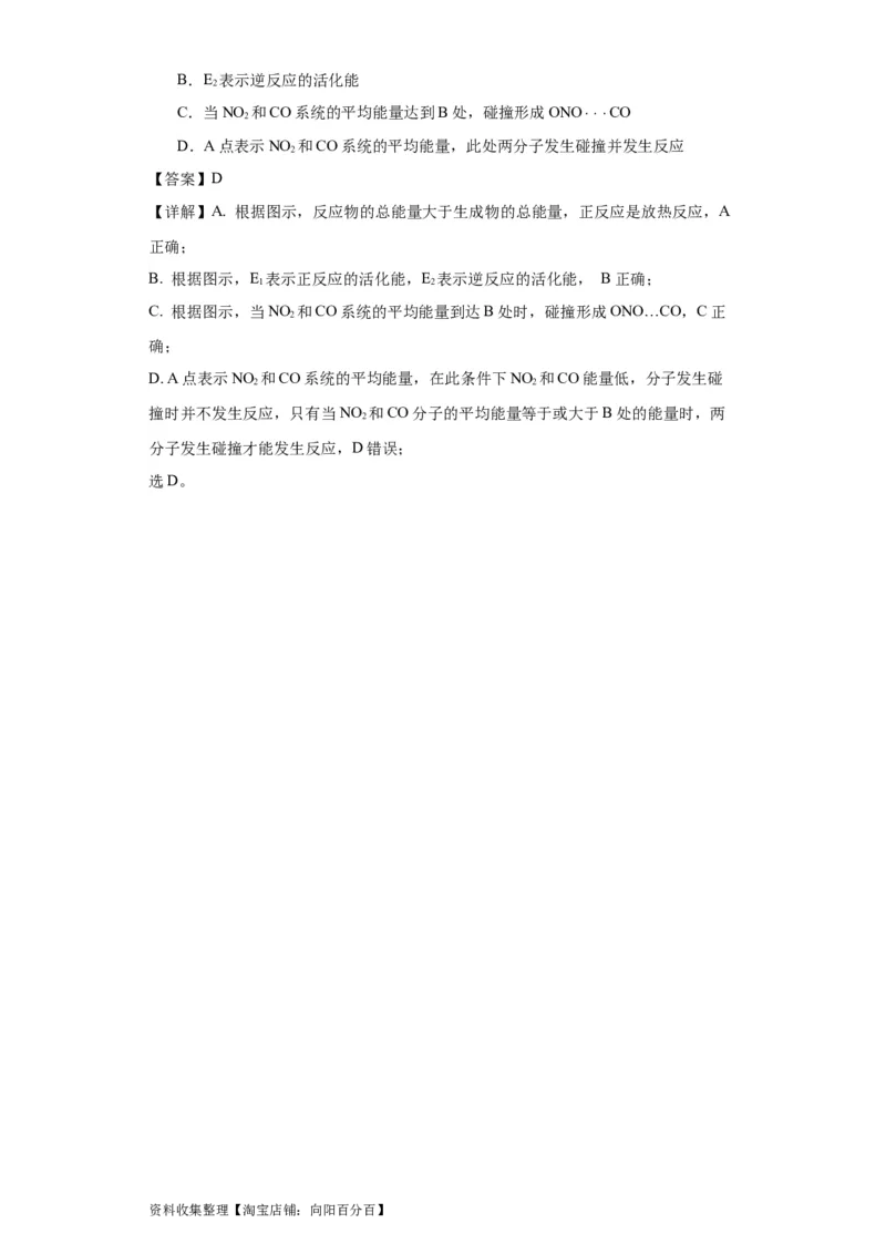 专项训练活化能的判断及计算（解析版）_05高考化学_新高考复习资料_2024年新高考资料_一轮复习资料_2024届高三化学一轮复习&mdash;专项训练