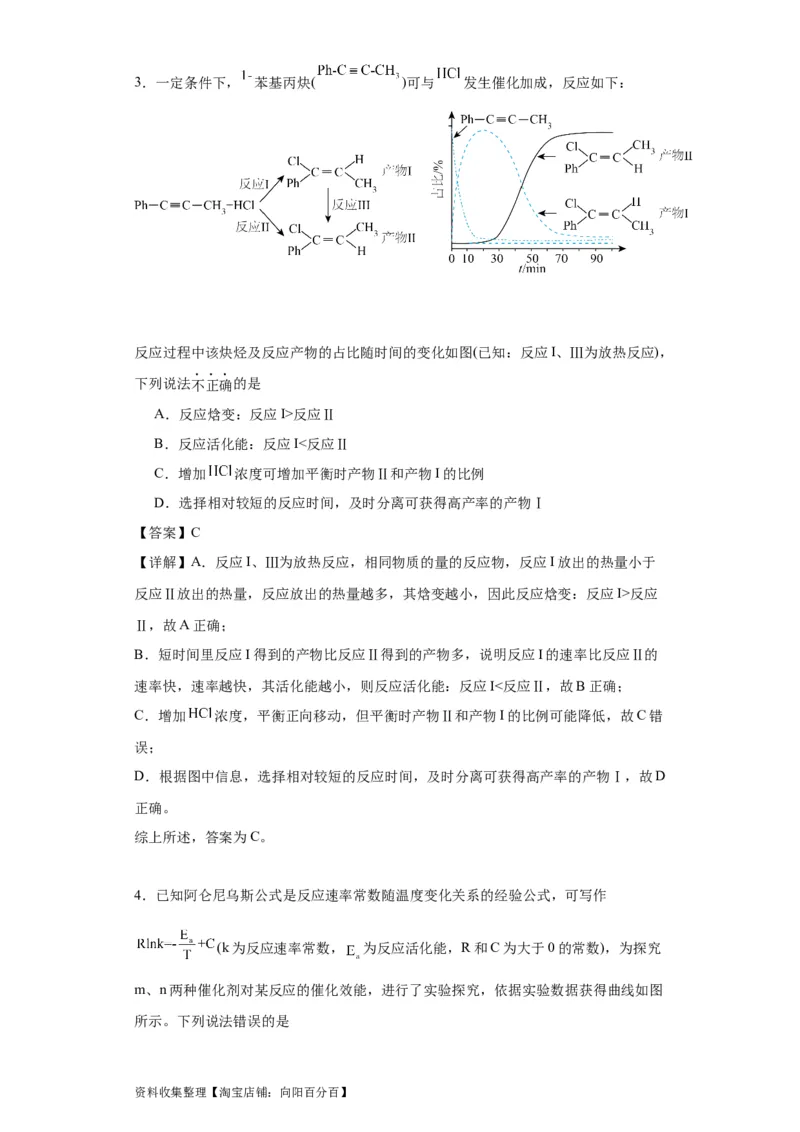 专项训练活化能的判断及计算（解析版）_05高考化学_新高考复习资料_2024年新高考资料_一轮复习资料_2024届高三化学一轮复习&mdash;专项训练