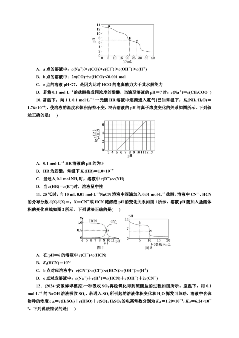 2025年高考复习化学课时检测五十九：溶液中粒子浓度大小比较（含解析）_05高考化学_2025年新高考资料_专项练习_2025年高考复习化学课时检测（含解析）（完结）