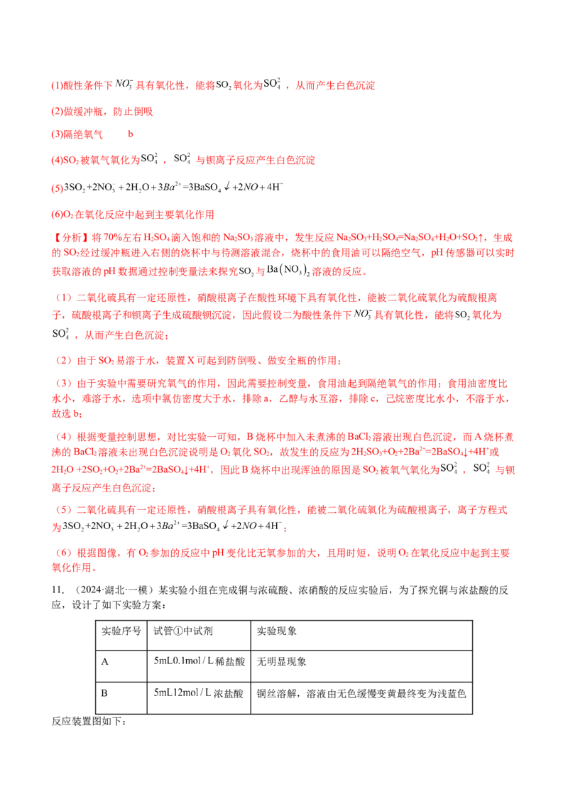 专题25化学实验综合题&mdash;&mdash;性质探究类（解析版）-备战2025年高考化学二轮&middot;突破提升专题复习讲义（新高考通用）_05高考化学_2025年新高考资料_二轮复习_01高考语文等多个文件