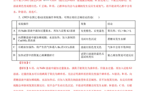 专项53表格实验设计与评价（原卷版）_05高考化学_新高考复习资料_2023年新高考资料_专项复习_2023年高考化学热点专项导航与精练（新高考专用）