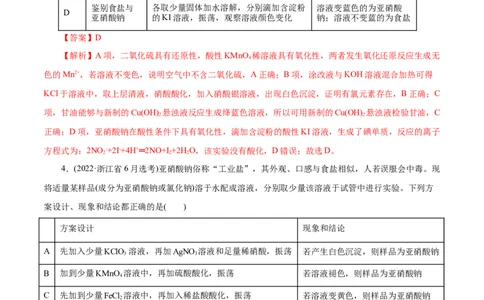 专项53表格实验设计与评价（原卷版）_05高考化学_新高考复习资料_2023年新高考资料_专项复习_2023年高考化学热点专项导航与精练（新高考专用）