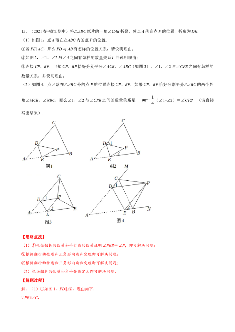 专题13.2几何图形中的翻折变换（压轴题专项讲练）（人教版）（解析版）_初中数学人教版_8上-初中数学人教版_旧版_07专项讲练_八年级数学上册从重点到压轴（人教版）