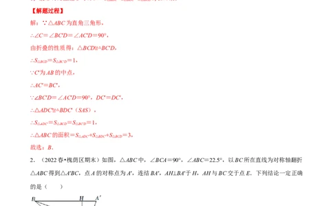 专题13.2几何图形中的翻折变换（压轴题专项讲练）（人教版）（解析版）_初中数学人教版_8上-初中数学人教版_旧版_07专项讲练_八年级数学上册从重点到压轴（人教版）