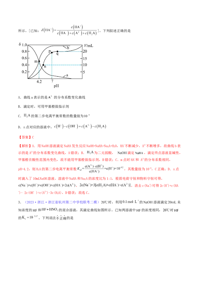 专题30水的电离和溶液的pH-2024年高考化学一轮复习基础考点必刷好题（新教材新高考）（解析版）_05高考化学_2024年新高考资料_1.2024一轮复习