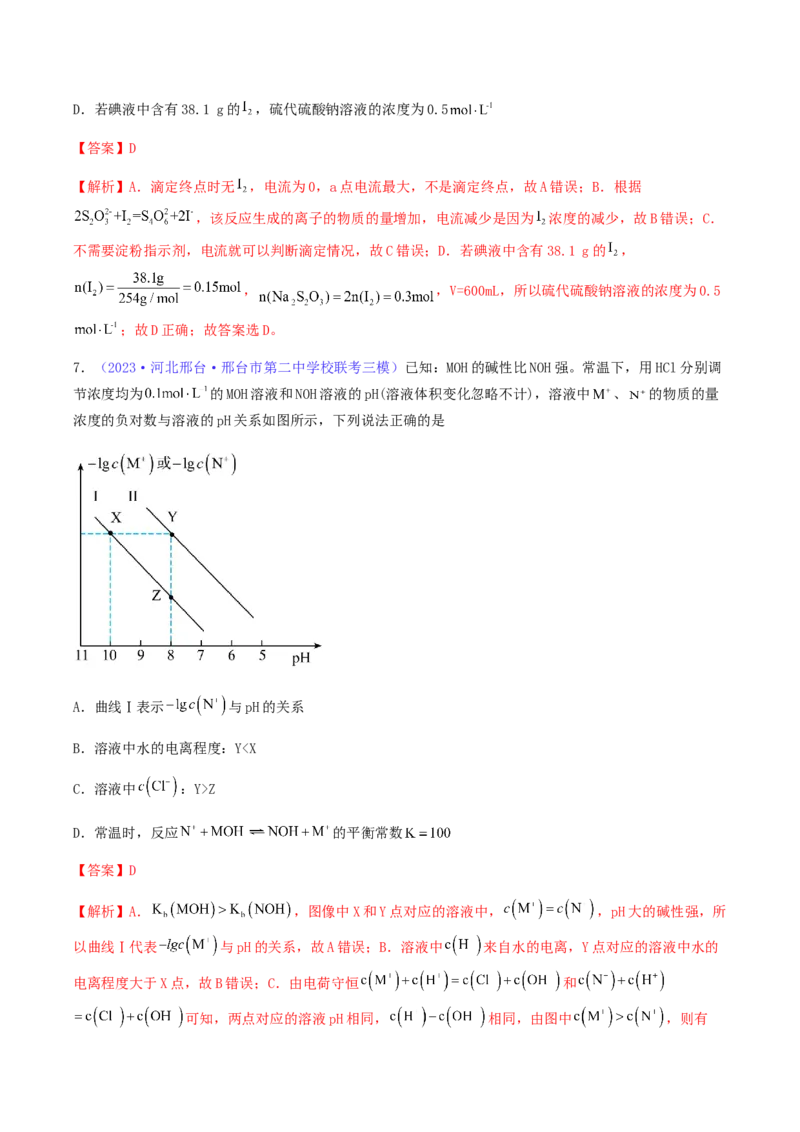 专题30水的电离和溶液的pH-2024年高考化学一轮复习基础考点必刷好题（新教材新高考）（解析版）_05高考化学_2024年新高考资料_1.2024一轮复习