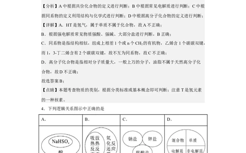 专题一物质的分类与转化（专练）-冲刺2023年高考化学二轮复习核心考点逐项突破（解析版）_05高考化学_新高考复习资料_2023年新高考资料_二轮复习